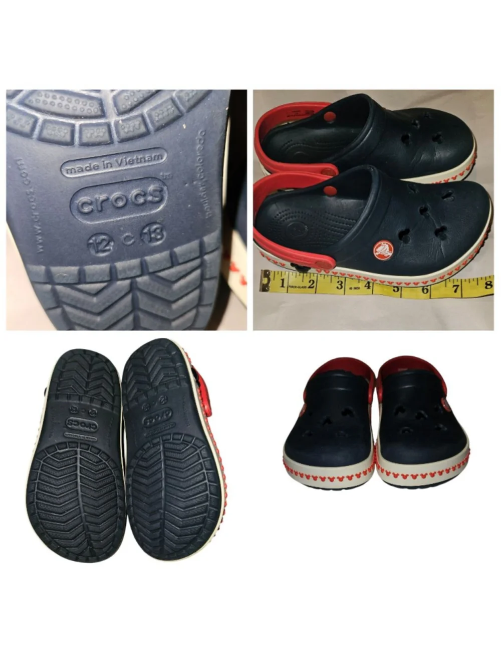 Boys Crocs Mickey Mouse Sandals 12/13 (Toddler Boy) Navy Red